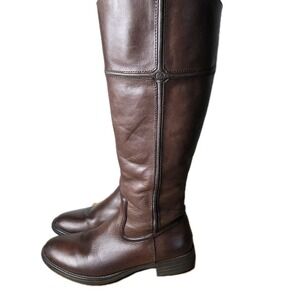 Bussola Trapani Equestrian Brown Leather Knee High Riding Boots 38 Size 7.5/8